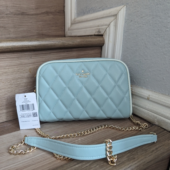 Kate Spade Carey Mini Sage Quilted Camera Crossbody Bag
